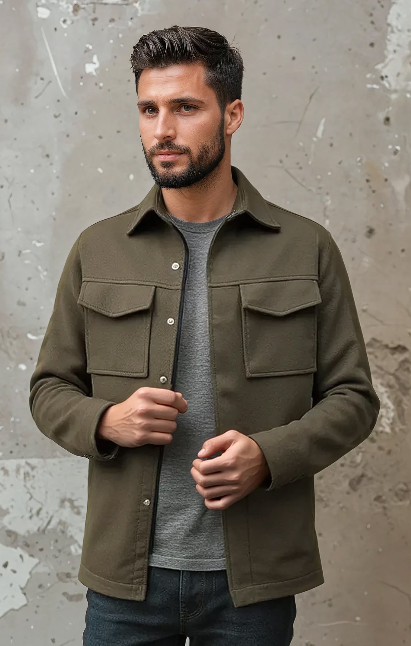 Men’s Dark Green Stretch Twill Jacket