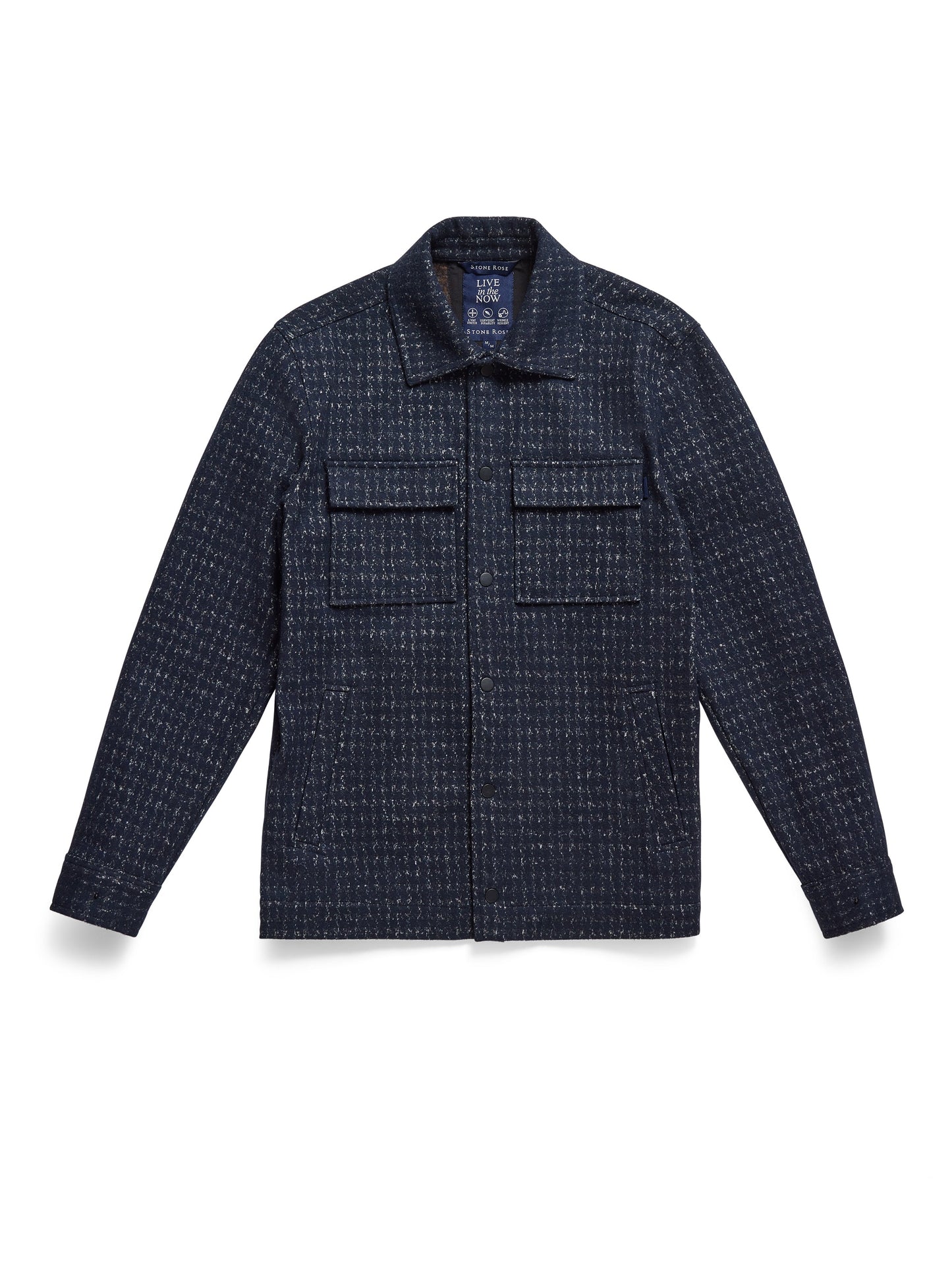 Men’s Dark Navy Knit Houndstooth Jacket