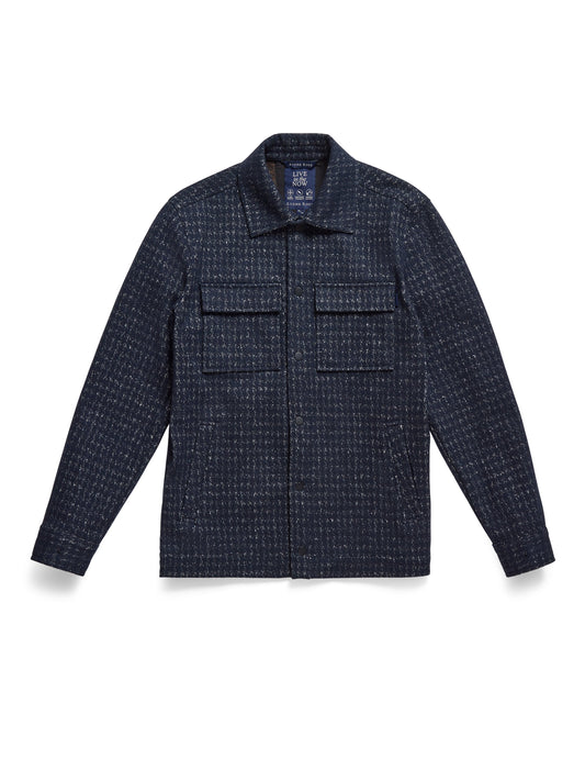 Men’s Dark Navy Knit Houndstooth Jacket