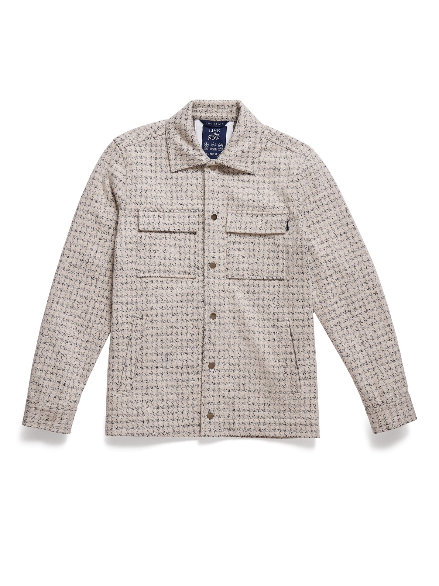 Men’s Light Beige Knit Houndstooth Jacket