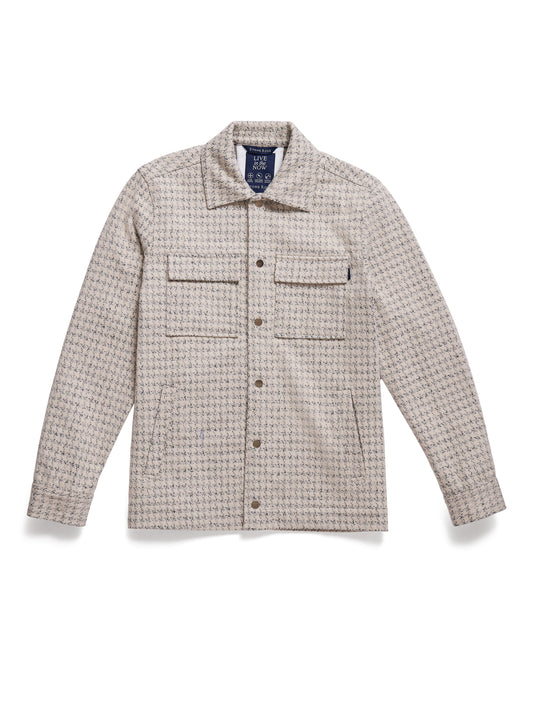 Men’s Light Beige Knit Houndstooth Jacket