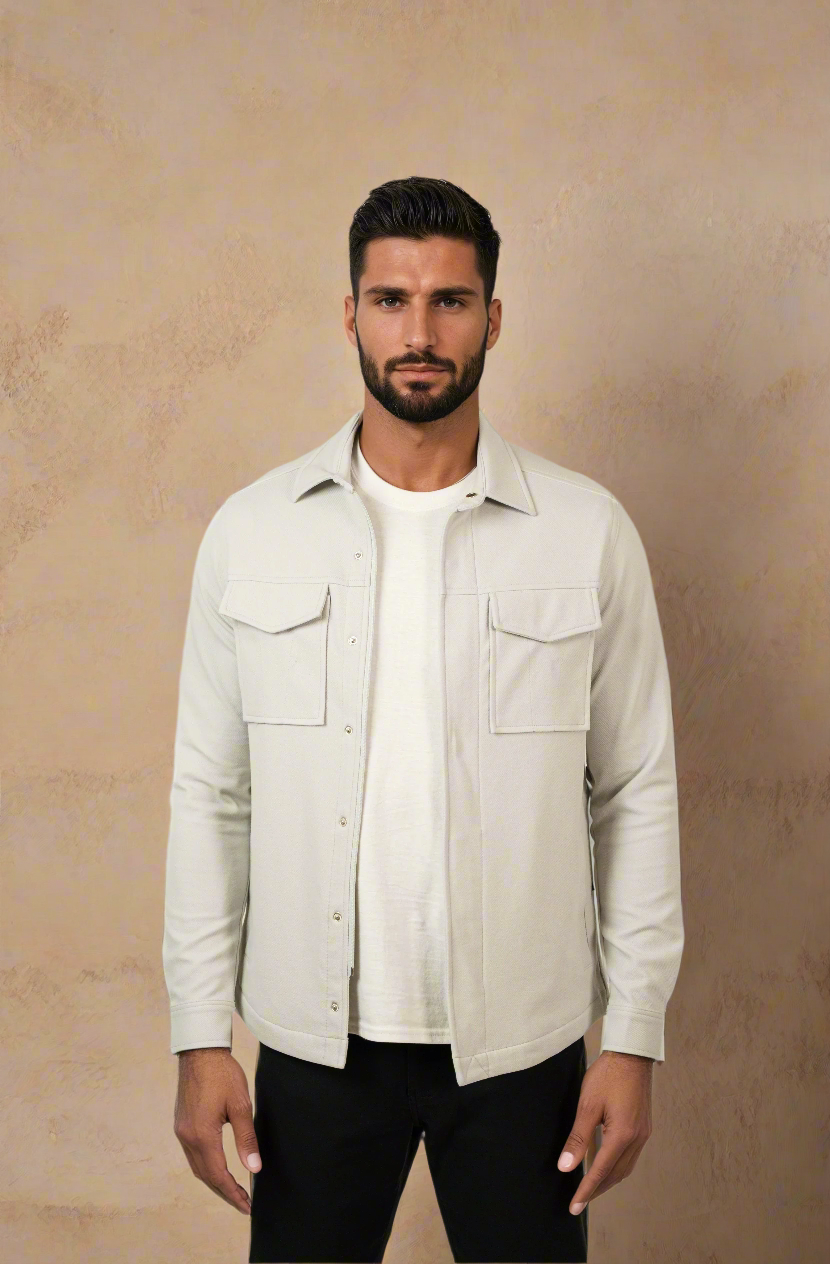 Men’s Light Grey Stretch Twill Jacket