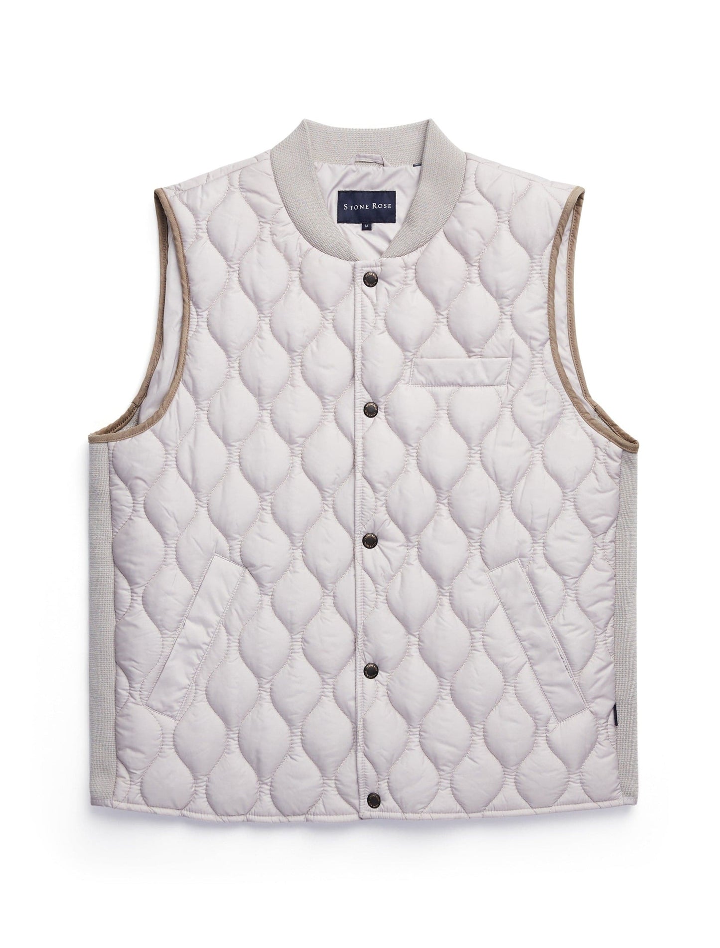 Men’s Silver Quilted Puffer Vest