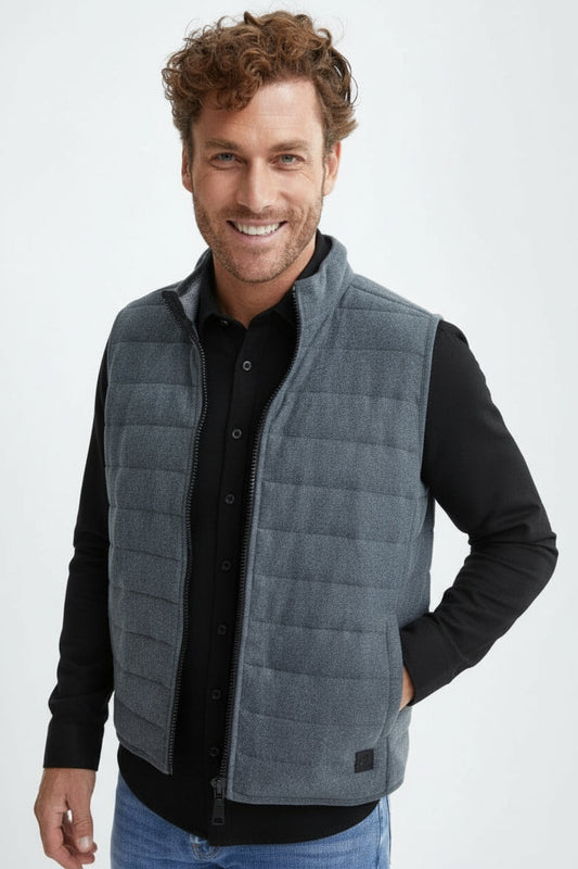 Men’s Charcoal Fleece Puffer Vest