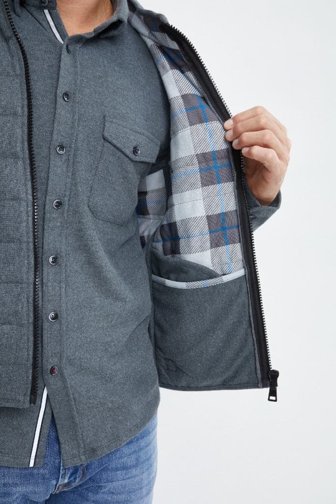Men’s Charcoal Fleece Puffer Vest