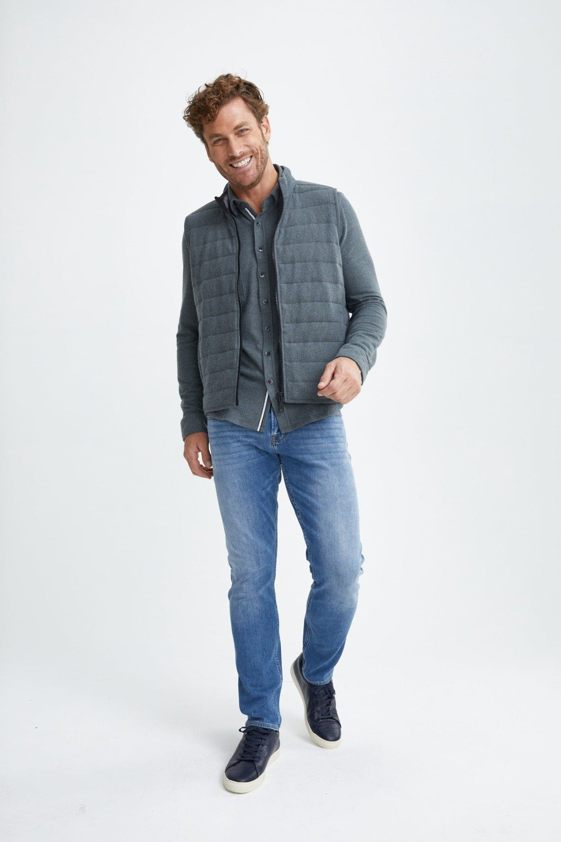 Men’s Charcoal Fleece Puffer Vest
