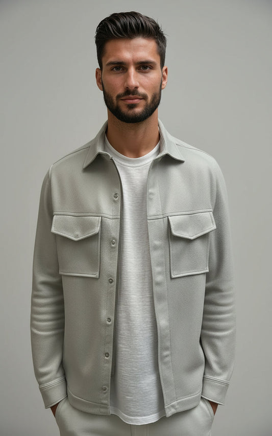 Men’s Light Grey Stretch Twill Jacket